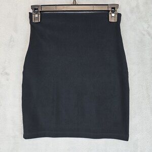 Vintage 90s Just In Time USA Skirt Womens S Black High Rise Stretch Knit Y2K